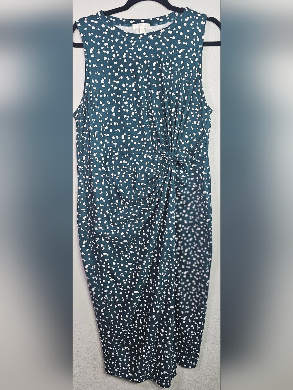 Nine Britton Green Speckled Knot Front Midi Dress XXL